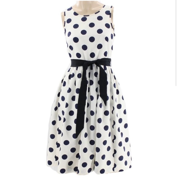 J.Crew Polka Dots Dress with Navy Belt with pockets! - Picture 4 of 10